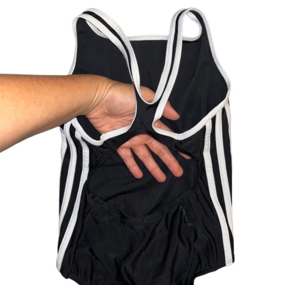 ADIDAS one piece swim suit kids black and white Infinitex - Picture 4 of 14